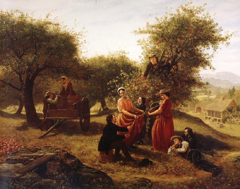 Jerome B Thompson Apple Gathering Spain oil painting art